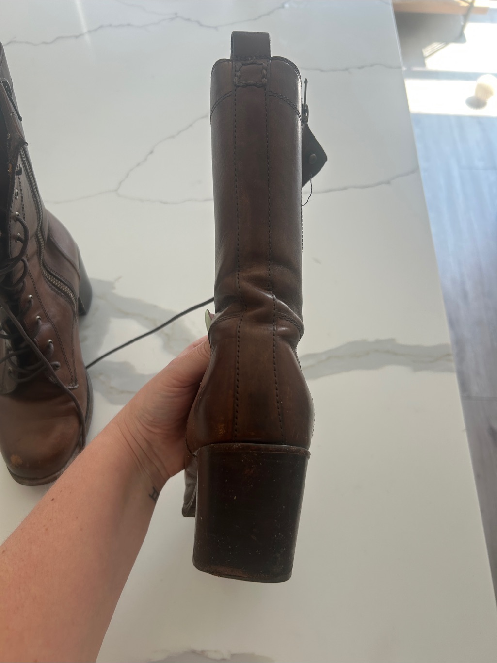 Frye Women’s Brown Lace-Up Leather Ankle Boots — image 5 of 8